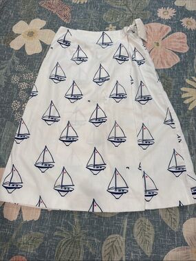 Vintage Wrap Skirt Sailboat Americana Design